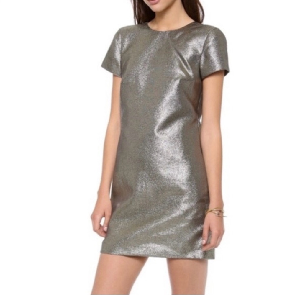 MADEWELL Metallic Gold Sparkle Shift Dress NWT | Size 2 | Evening Party Cocktail